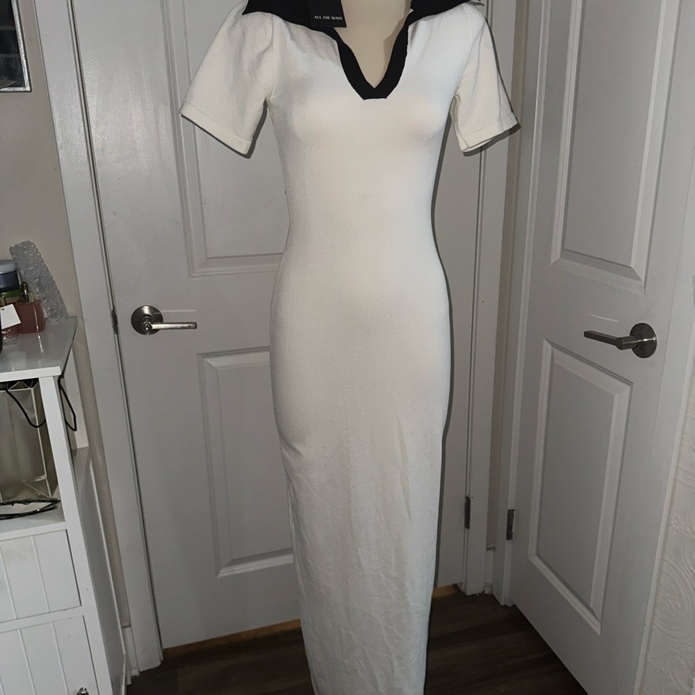 Chic Black and White Maxi Dress